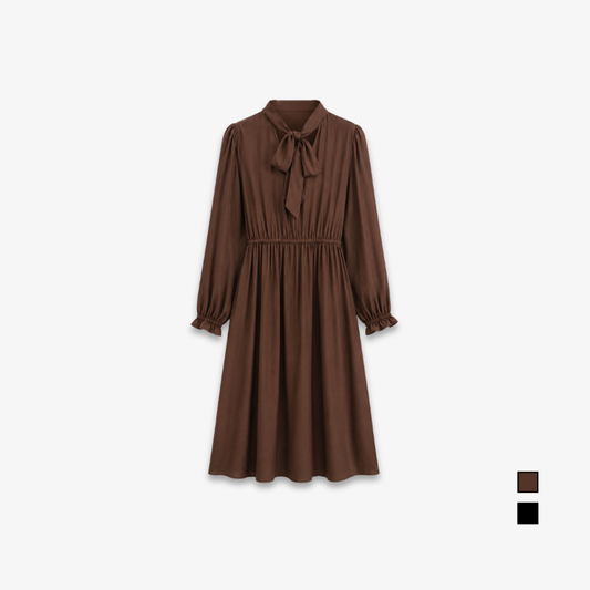 PISCO Women Bow Tie Neck Midi Dress