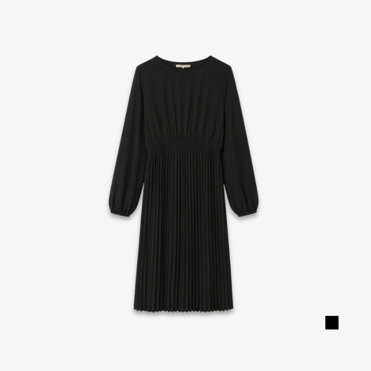 PISCO Women Smocked Waist Pleated Midi Dress