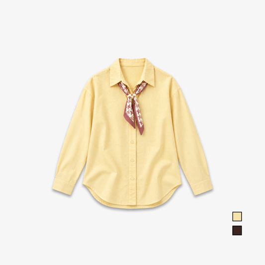 YFS Women Scarf Detail Long Sleeve Shirt