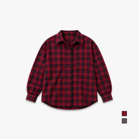 YFS Women Plaid & Solid Long Sleeve Shirt