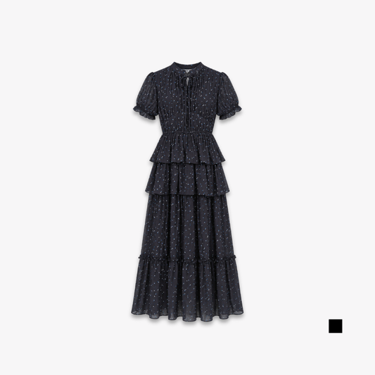 YFS Women Puff Sleeve Tiered Maxi Dress