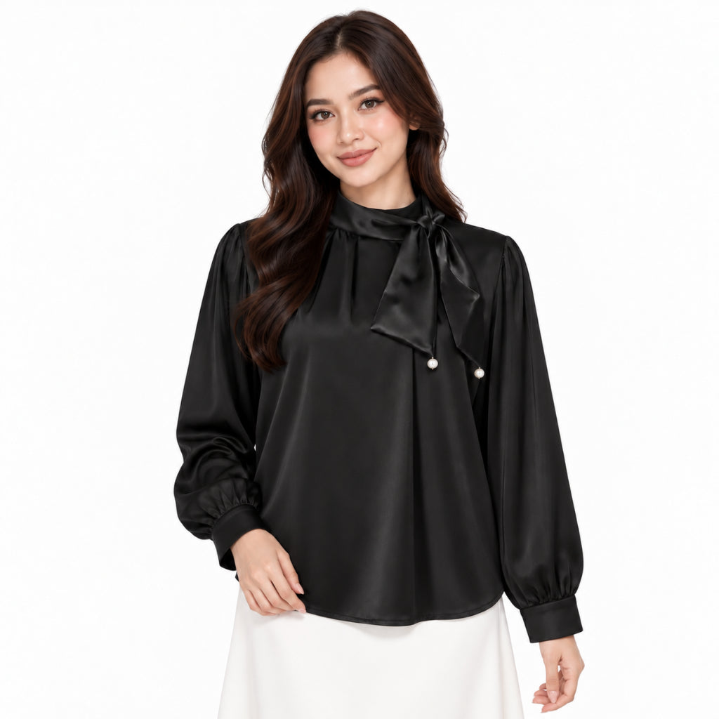 PISCO Women Bow Tie Blouse