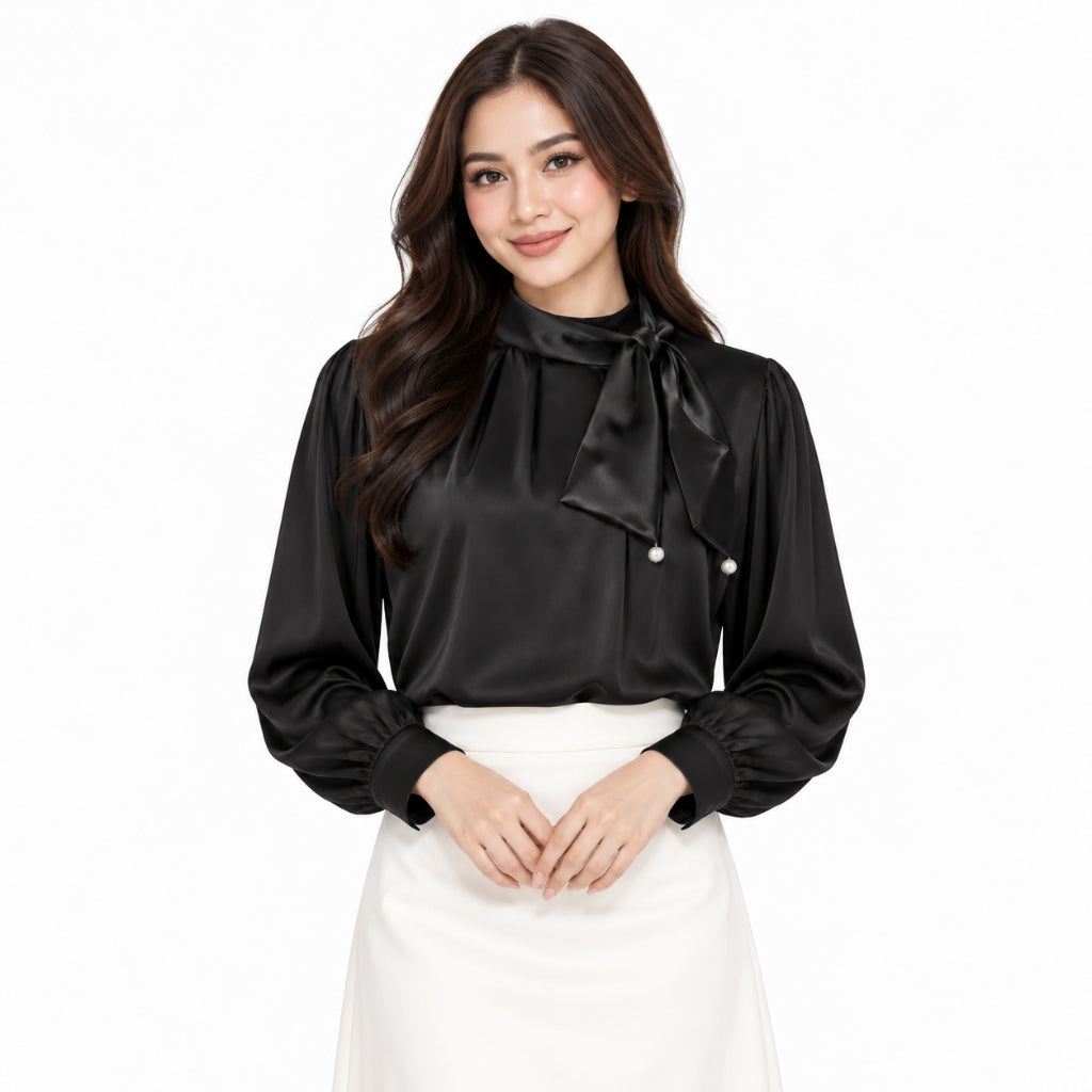 PISCO Women Bow Tie Blouse