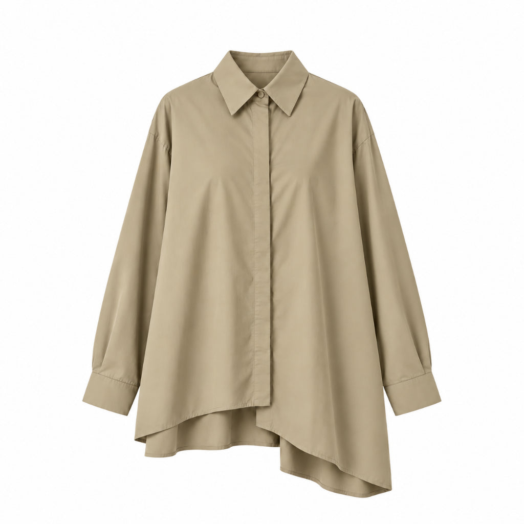 PISCO Women High-Low Shirt Long Sleeve Shirt