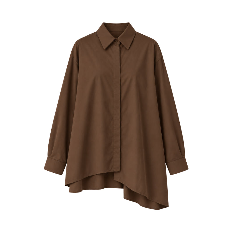 PISCO Women High-Low Shirt Long Sleeve Shirt