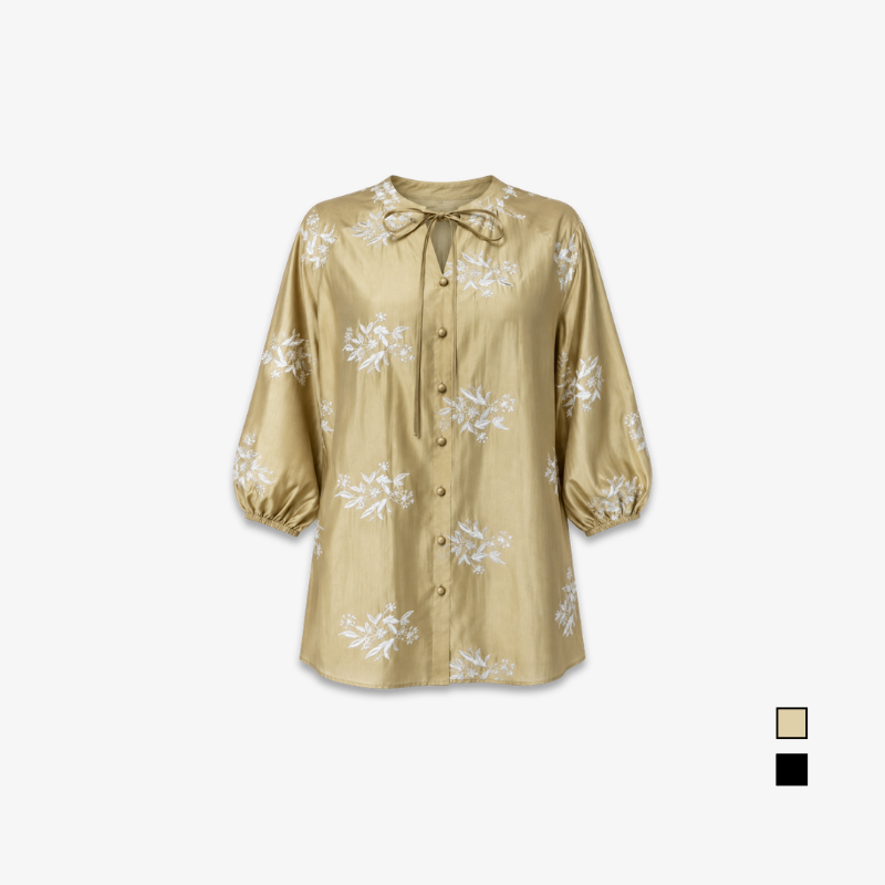PISCO Women Floral Tie Neck Blouse