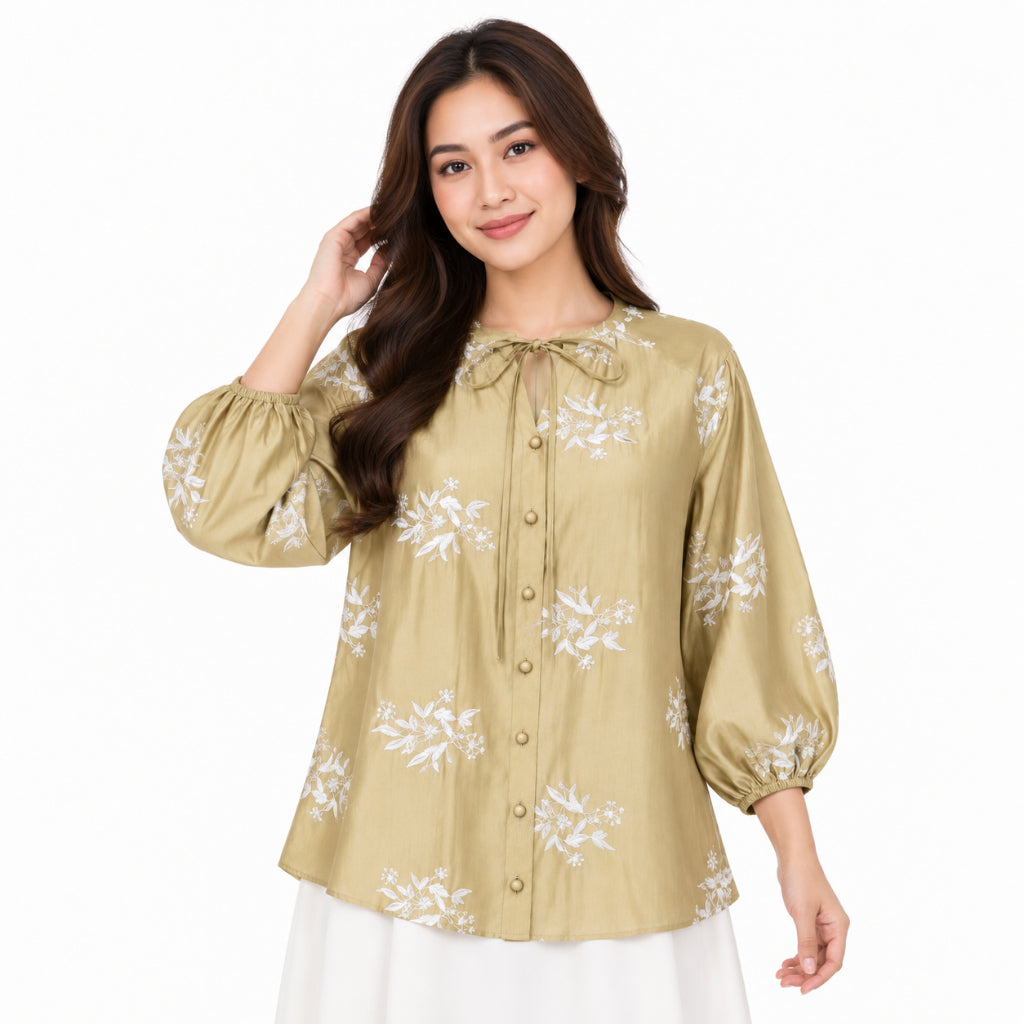 PISCO Women Floral Tie Neck Blouse