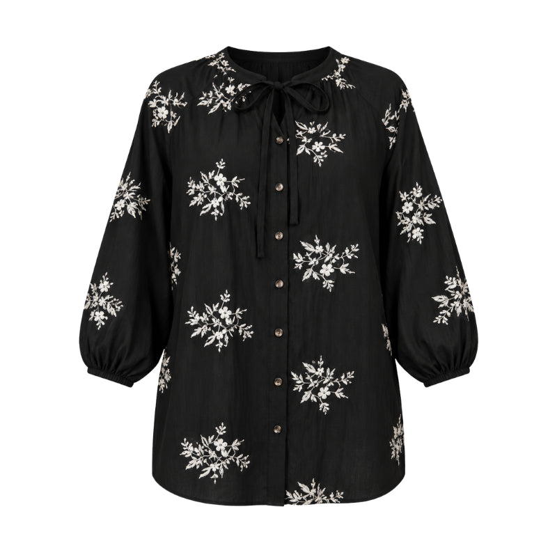 PISCO Women Floral Tie Neck Blouse