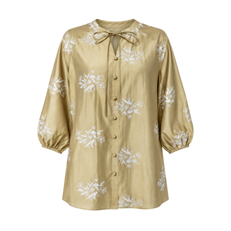 PISCO Women Floral Tie Neck Blouse