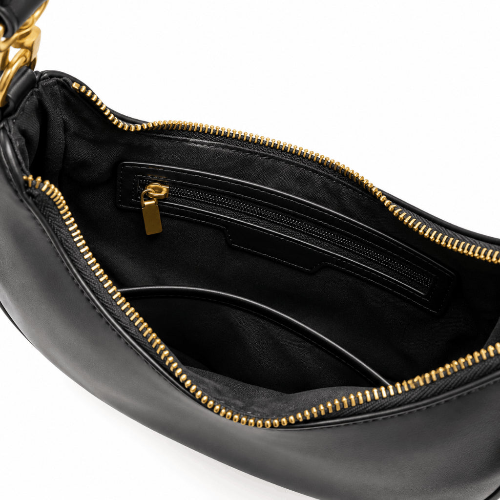 YFS Women PU Leather Crescent Shoulder Bag