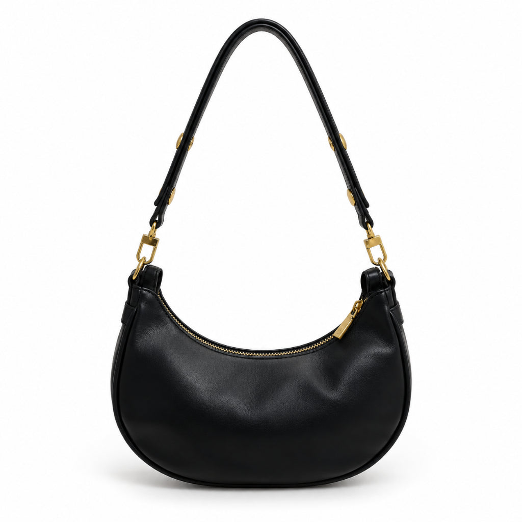 YFS Women PU Leather Crescent Shoulder Bag