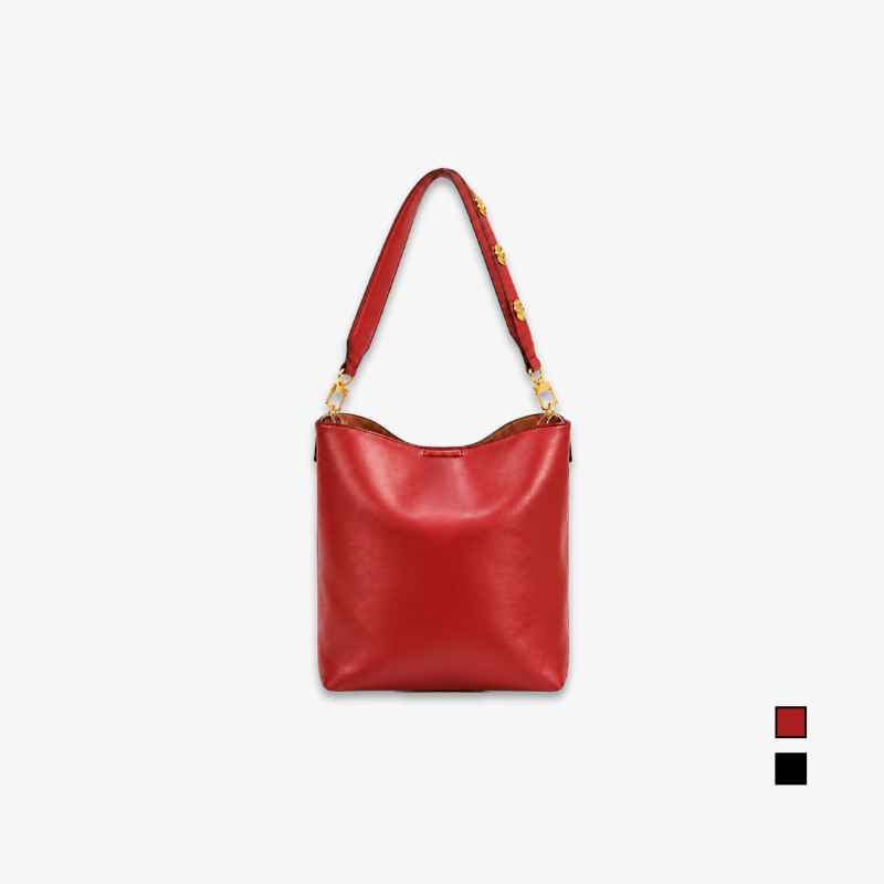 YFS Women PU Leather Floral Strap Shoulder Sling Bag