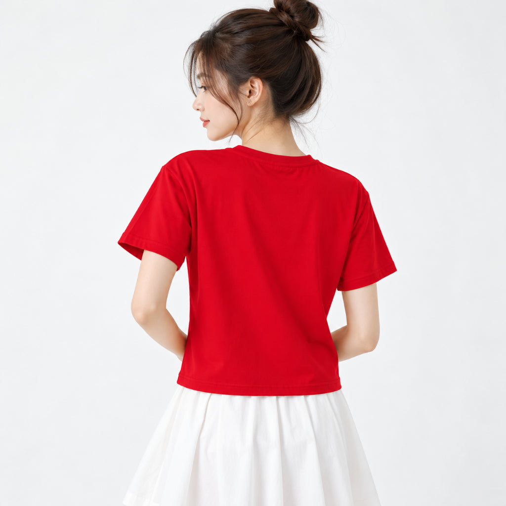 YFS Women Gold Accent Gathered Detail Tee
