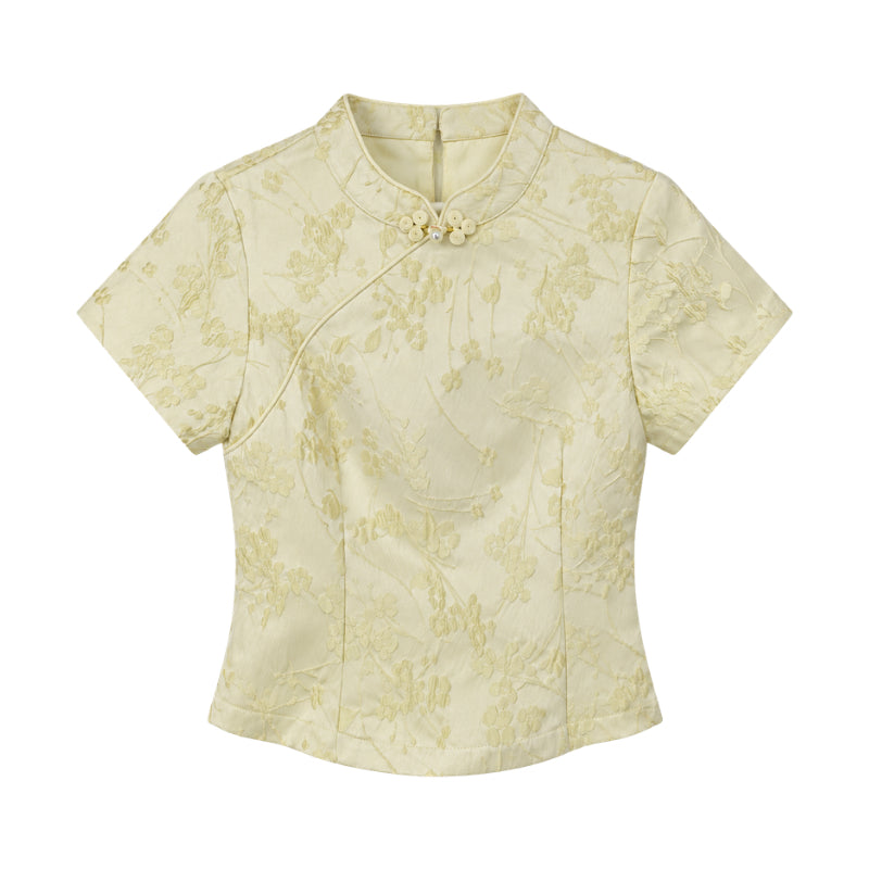 YFS Women Floral Jacquard Cheongsam Set Wear