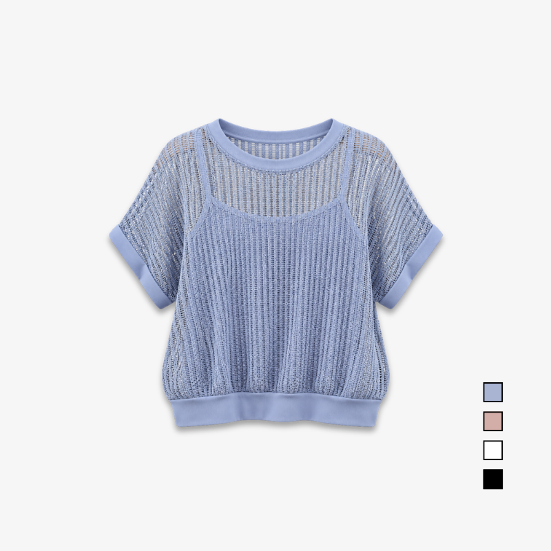 YFS Women Open Knit Relaxed Fit Top