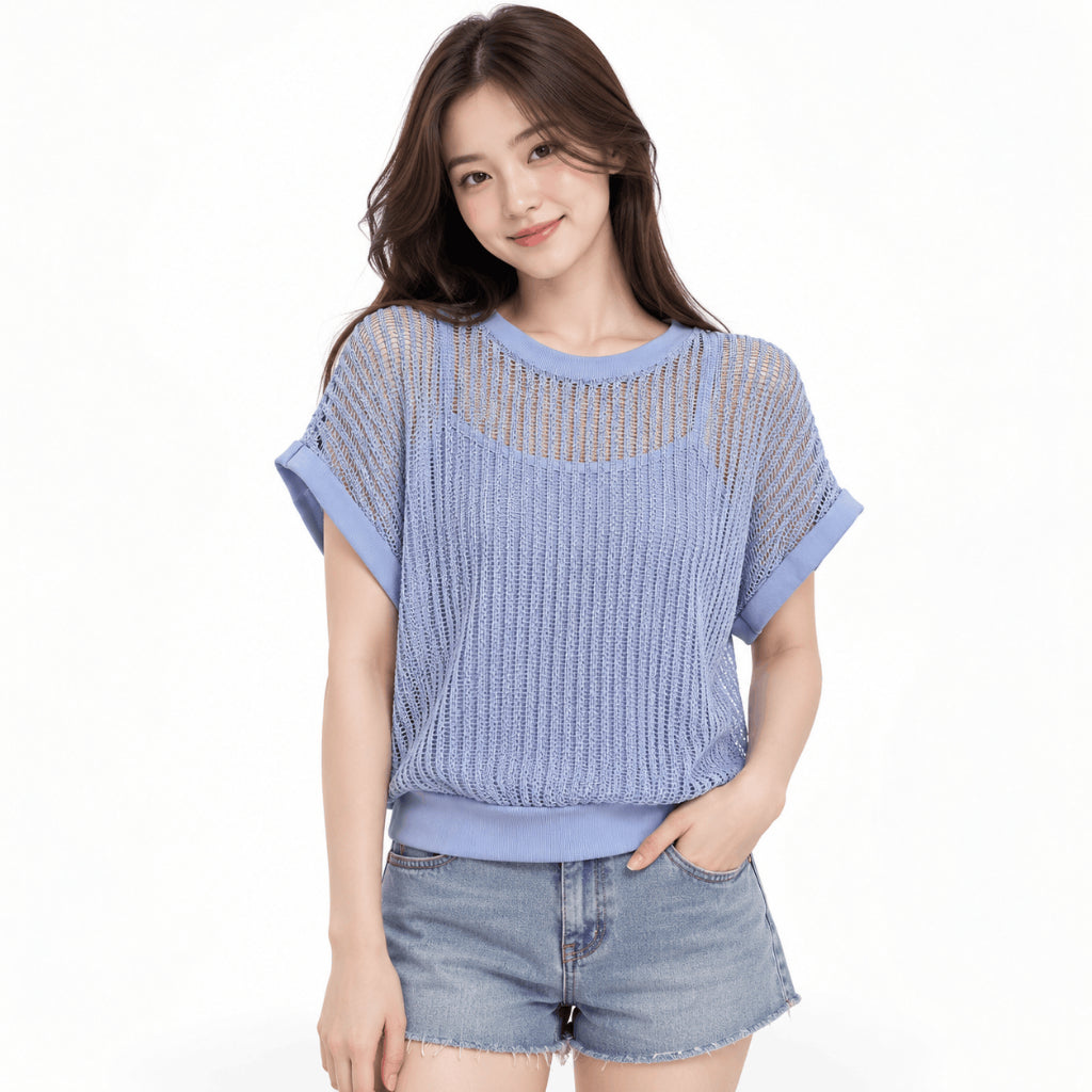 YFS Women Open Knit Relaxed Fit Top