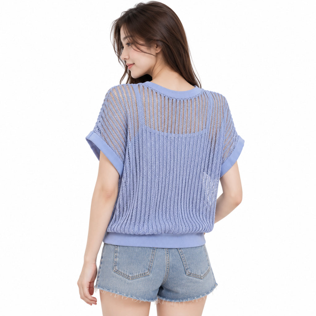 YFS Women Open Knit Relaxed Fit Top