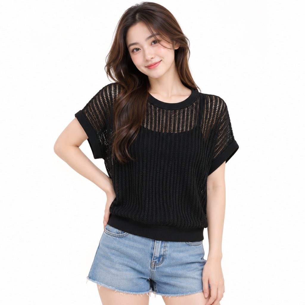 YFS Women Open Knit Relaxed Fit Top