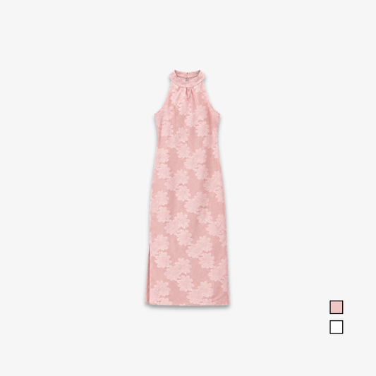 YFS Women Floral Lace Halter Midi Dress