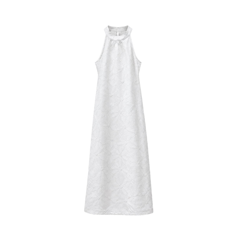YFS Women Floral Lace Halter Midi Dress