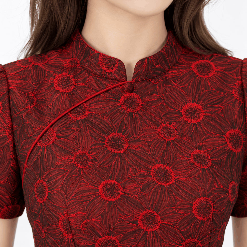 YFS Women Floral Jacquard Two-Piece Set Wear
