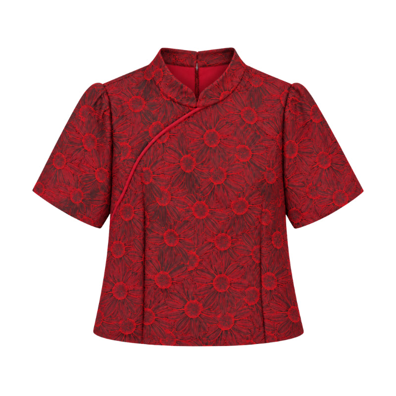 YFS Women Floral Jacquard Two-Piece Set Wear