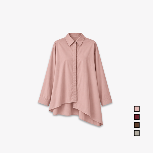 PISCO Women High-Low Shirt Long Sleeve Shirt