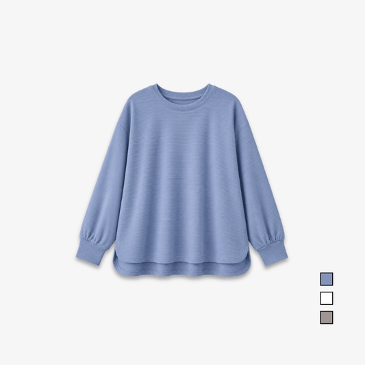 PISCO Women Waffle Knit Long Sleeve Top
