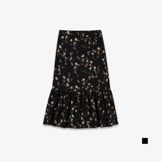 PISCO Women Floral Ruffle Hem Maxi Skirt