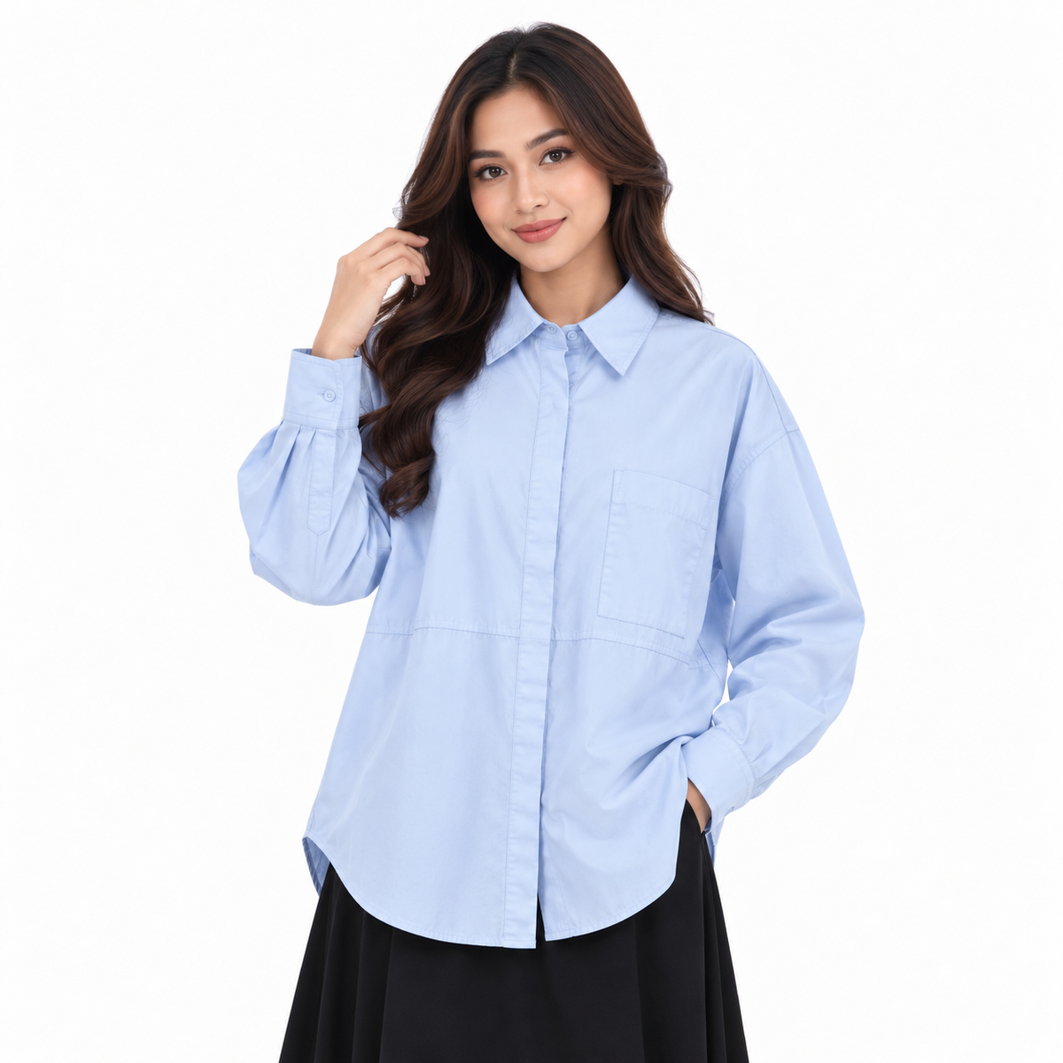 PISCO Women Button-Up Long Sleeve Shirt
