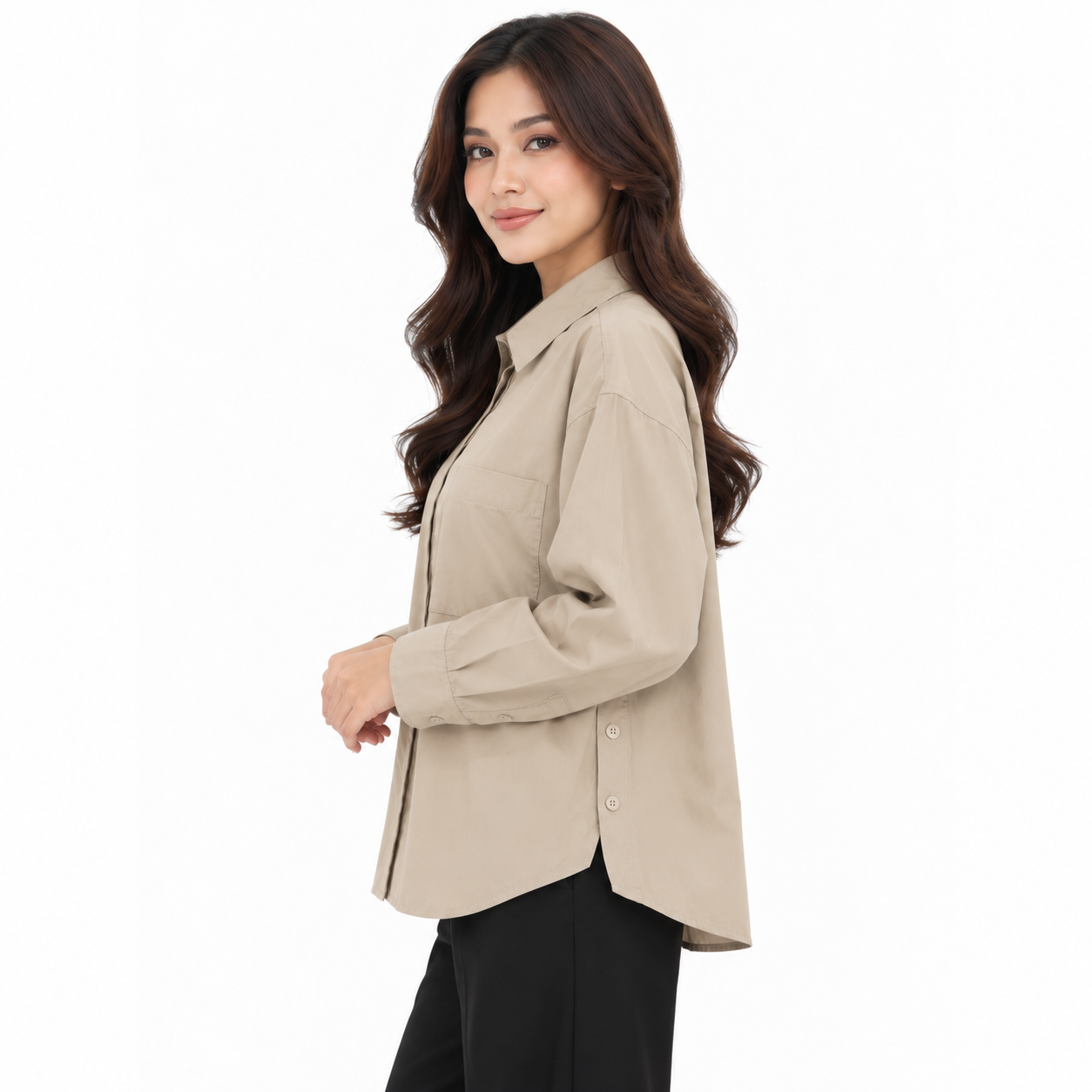 PISCO Women Button-Up Long Sleeve Shirt